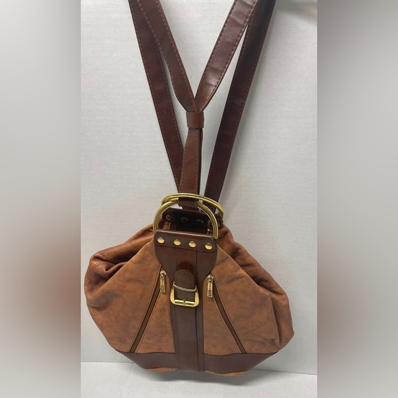 Valentino Di Paolo Italy Leather Convertible Backpack Hobo Shoulder Bag Purse - Picture 7 of 9